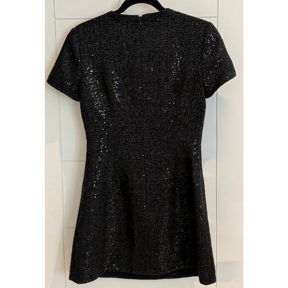 Self Portrait Black Boucle Bow Mini Dress Size 6 - Picture 6 of 12